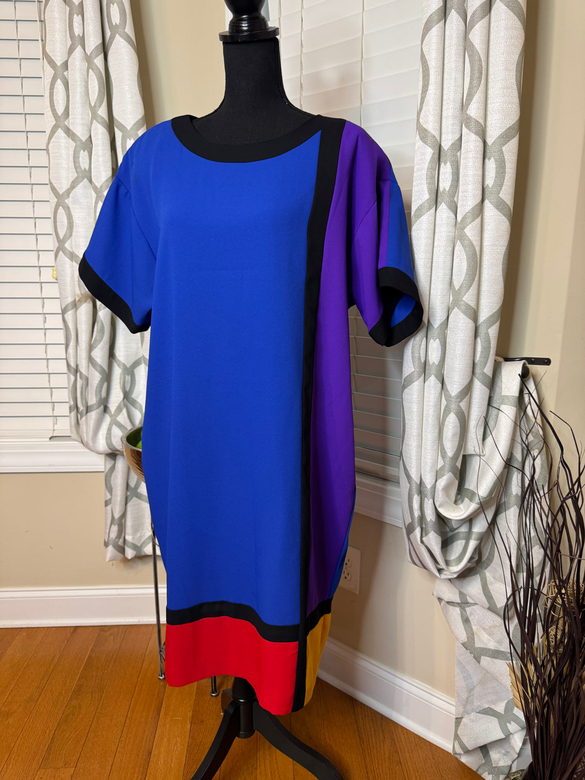 Vtg Pat Argenti Colorblock Dress