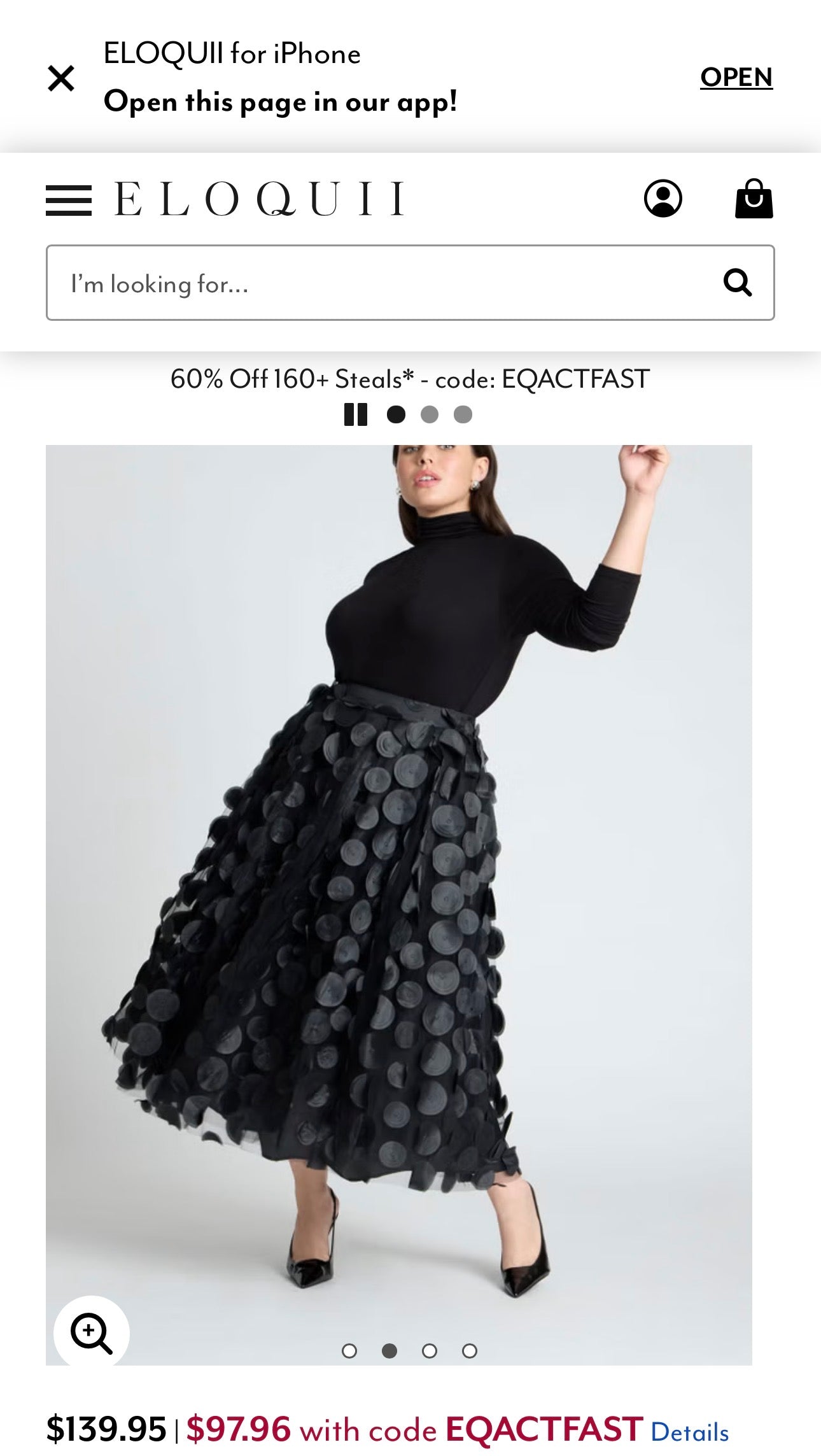 ELOQUII Dimensional Dot Full Skirt