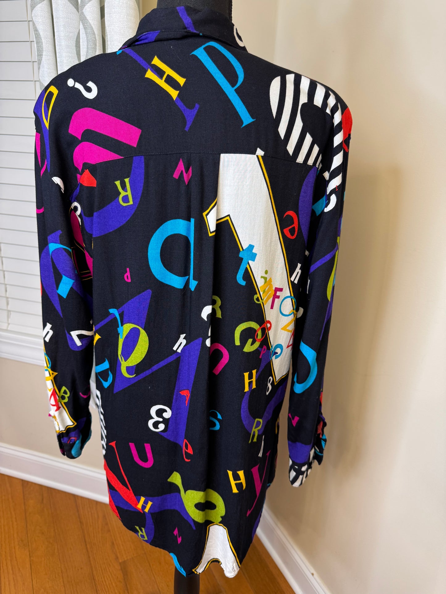 Vtg 80s Alphabet/Number Shirt
