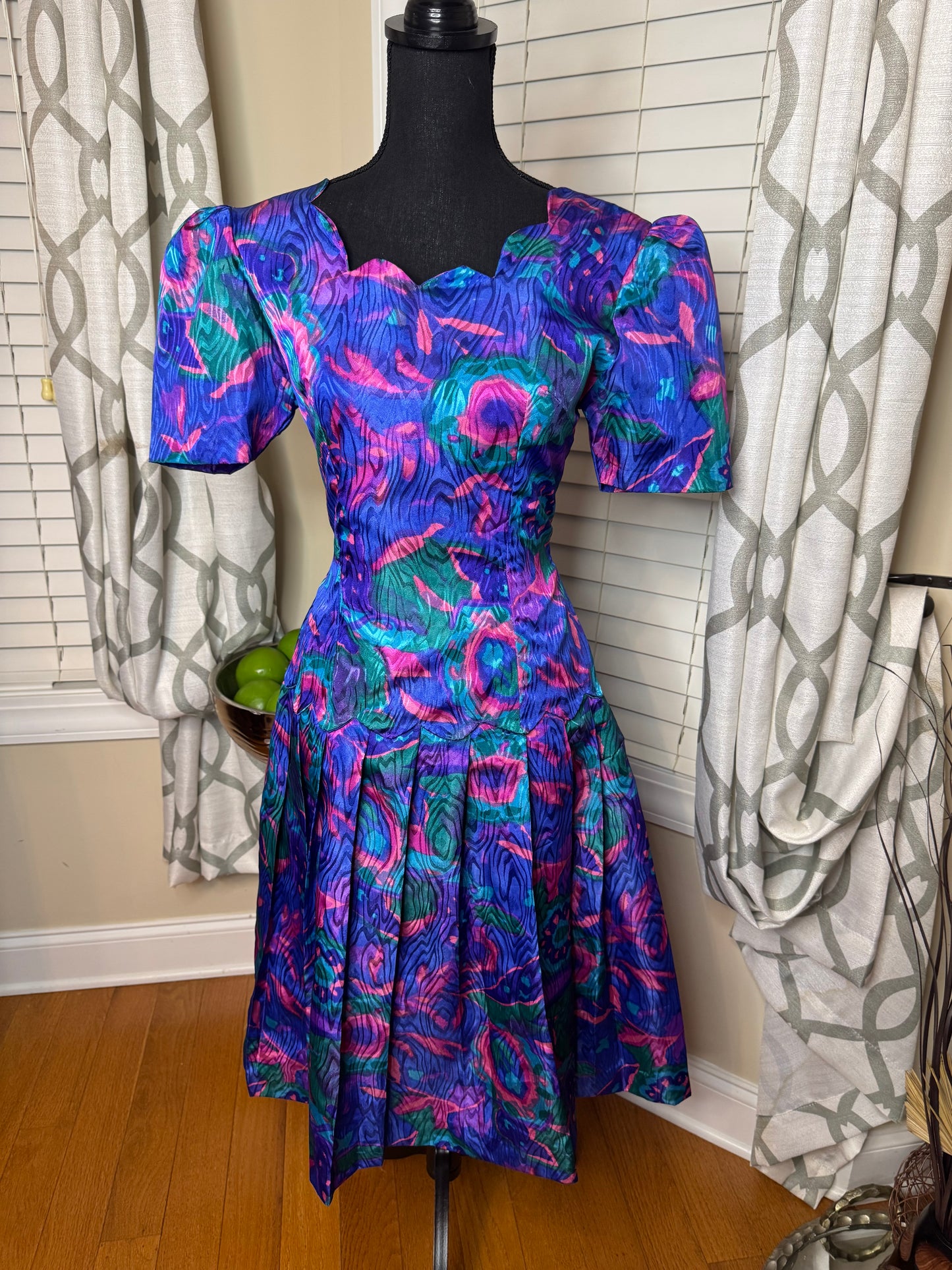 Vintage Abstract Print Dress