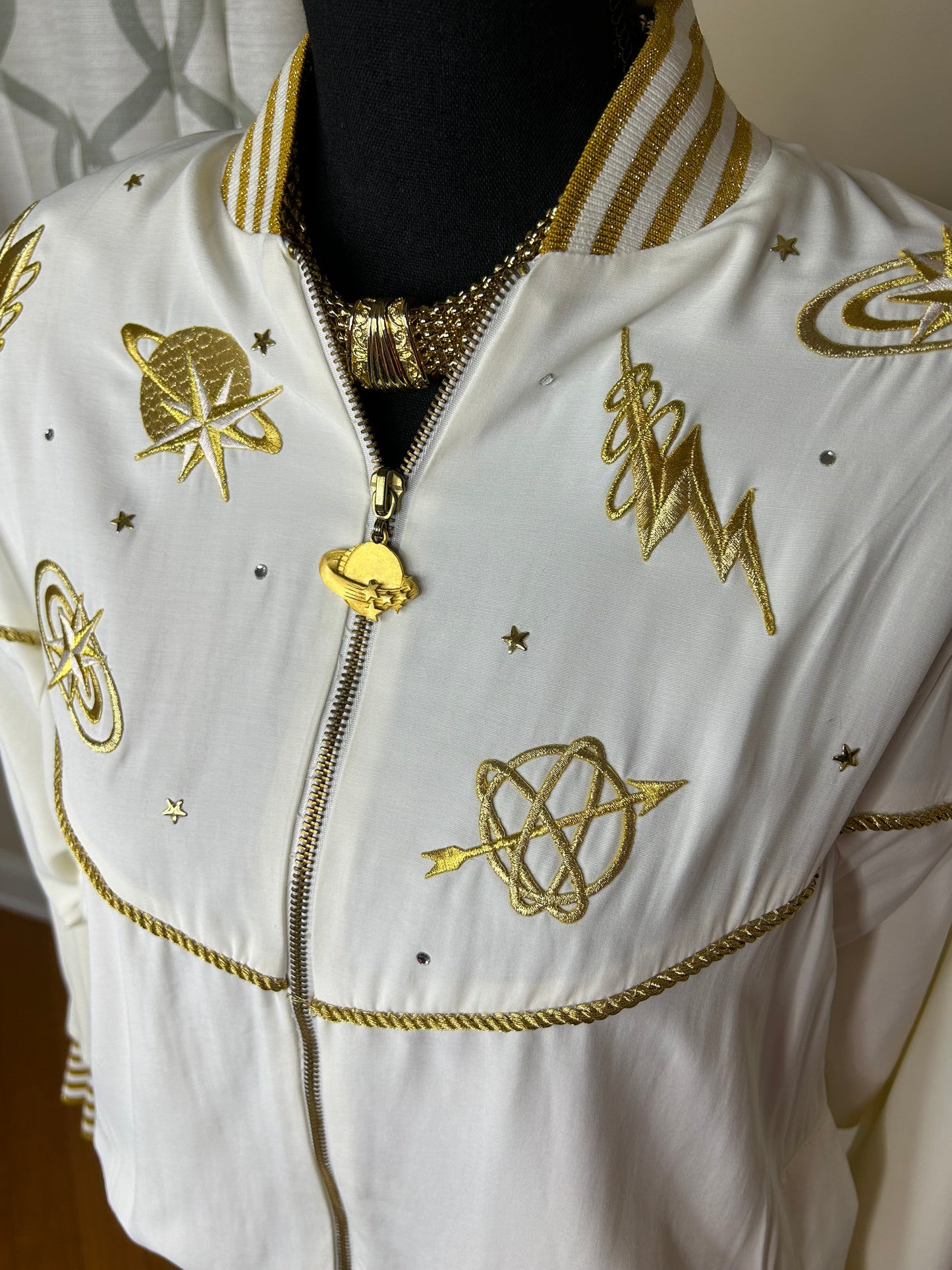 Vintage Gold Label Cache embroidered and Studded Bomber Set