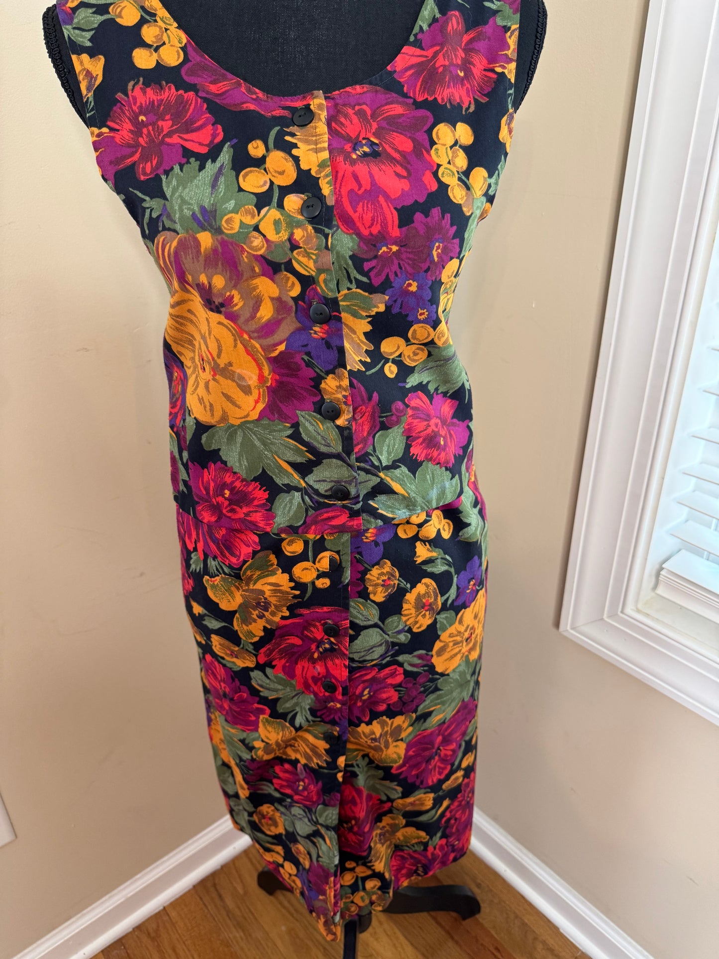 Vtg 2-Piece Floral Set