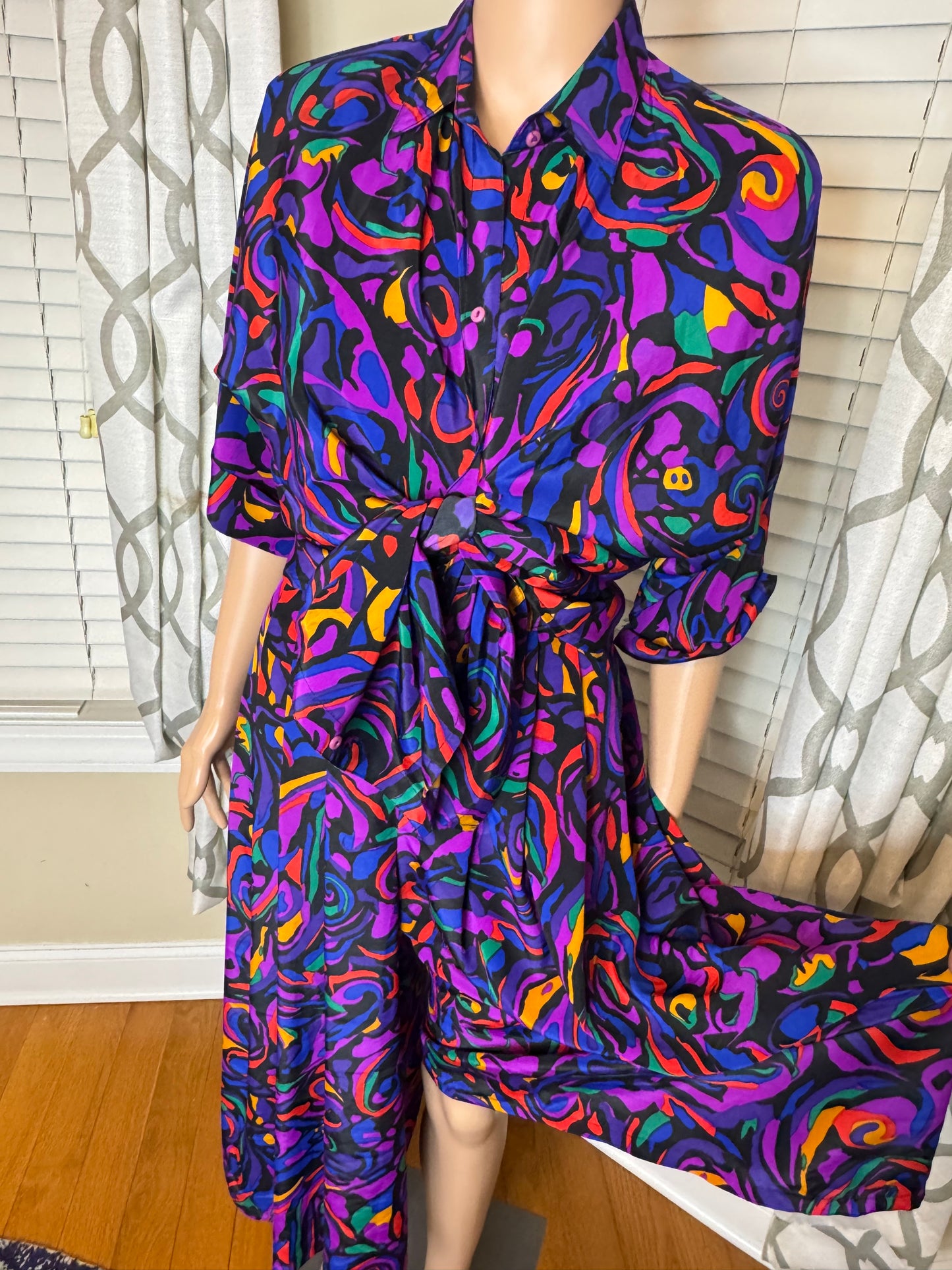 Vintage Abstract Print 2-Piece Coulette Set