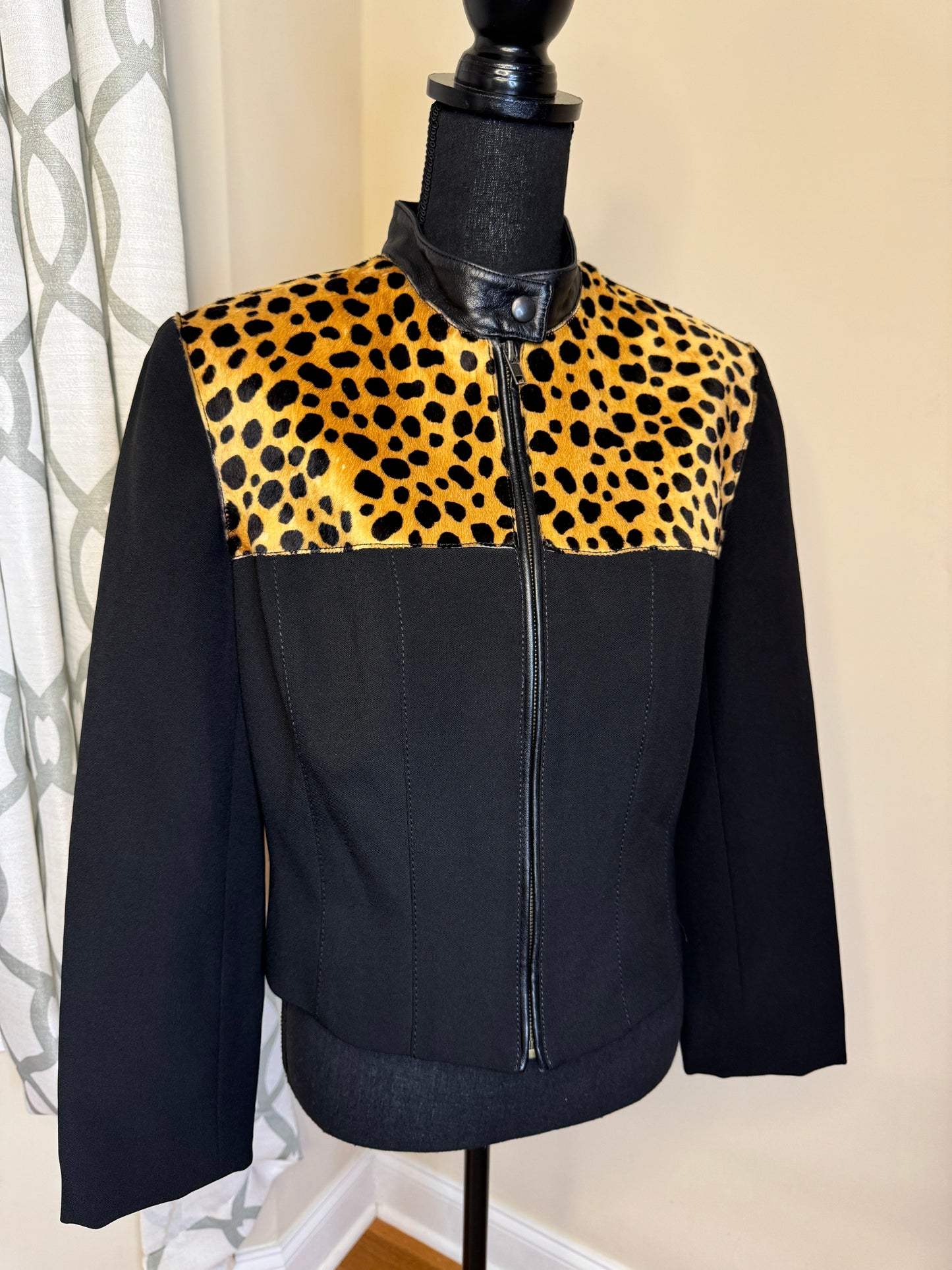 Alberto Makali Goat Hair and Leather Trimmed Jacket