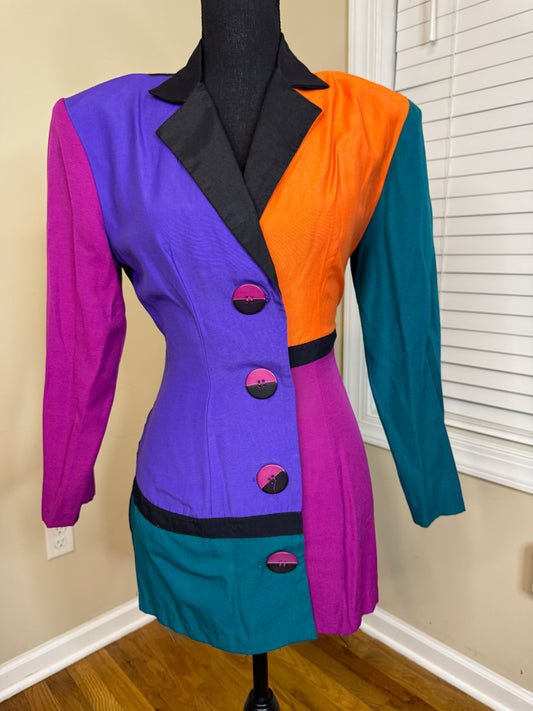 Vtg Addiction Colorblock Blazer