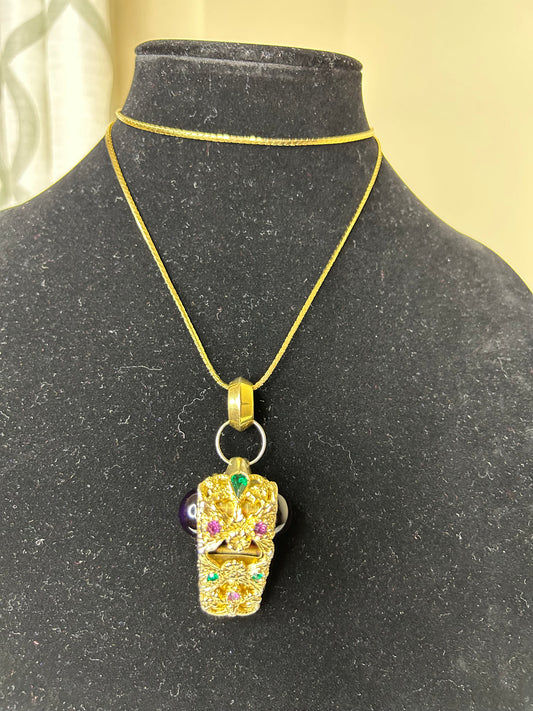 Vintage Bejeweled Whistle with Monet Chain