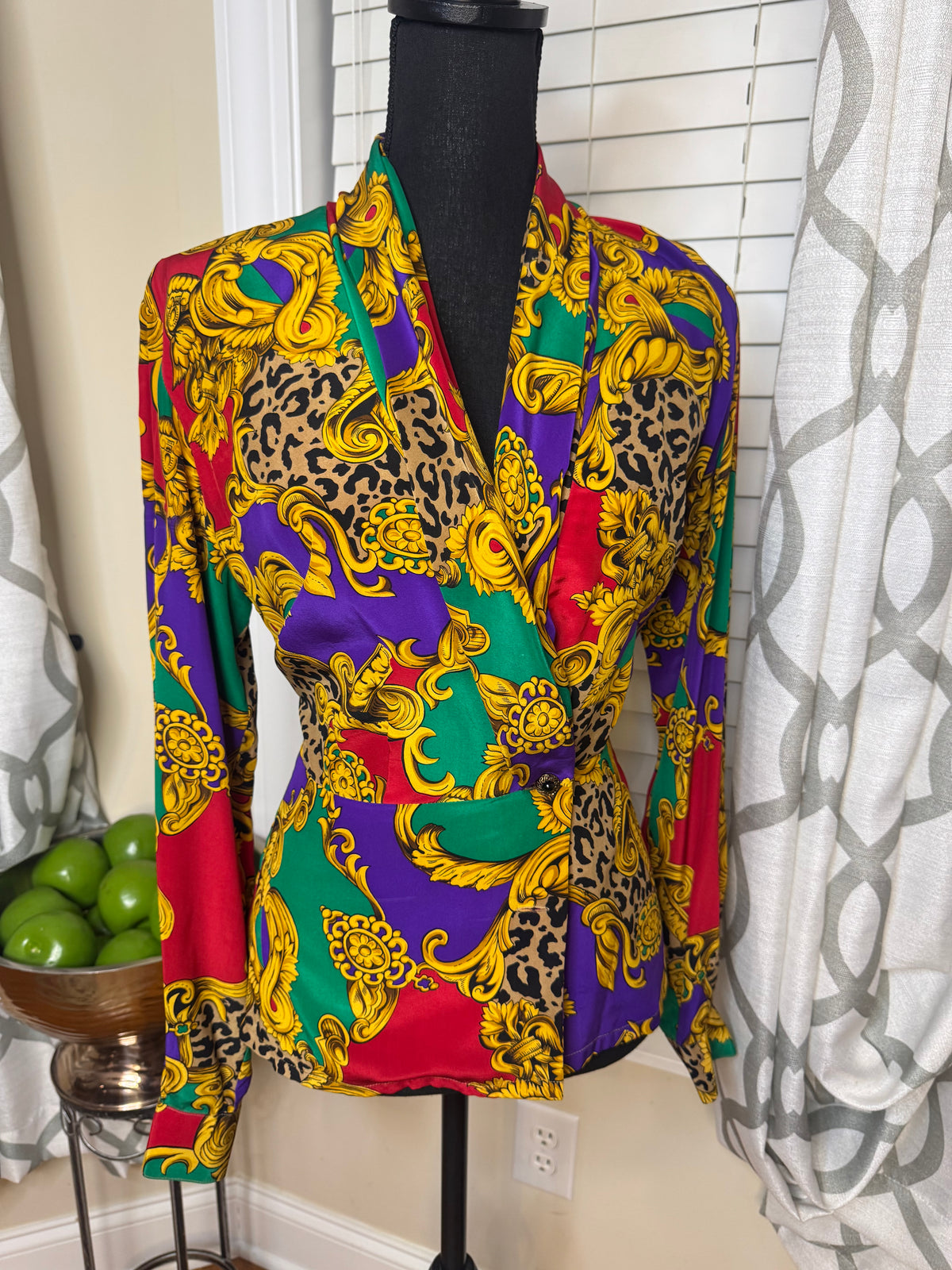 Vintage Dana Buchman 80s Peplum Style Blouse
