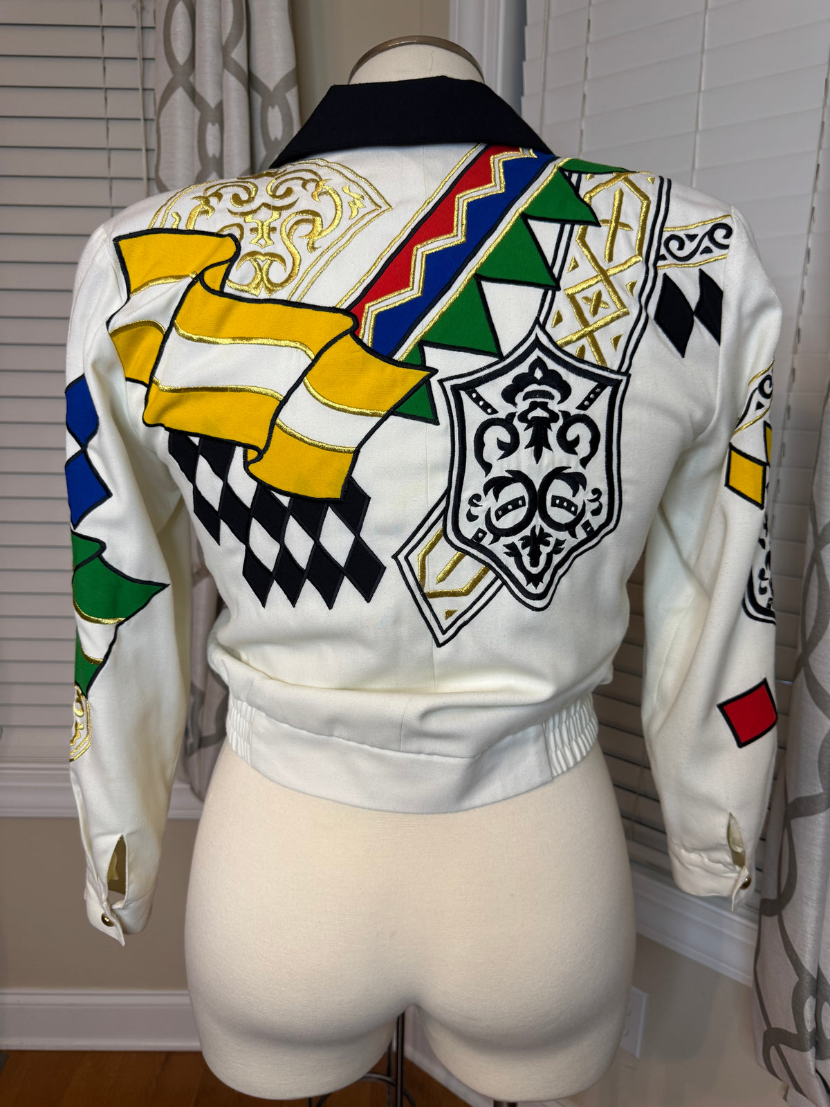 Vtg Capriccio Embroidered Bomber