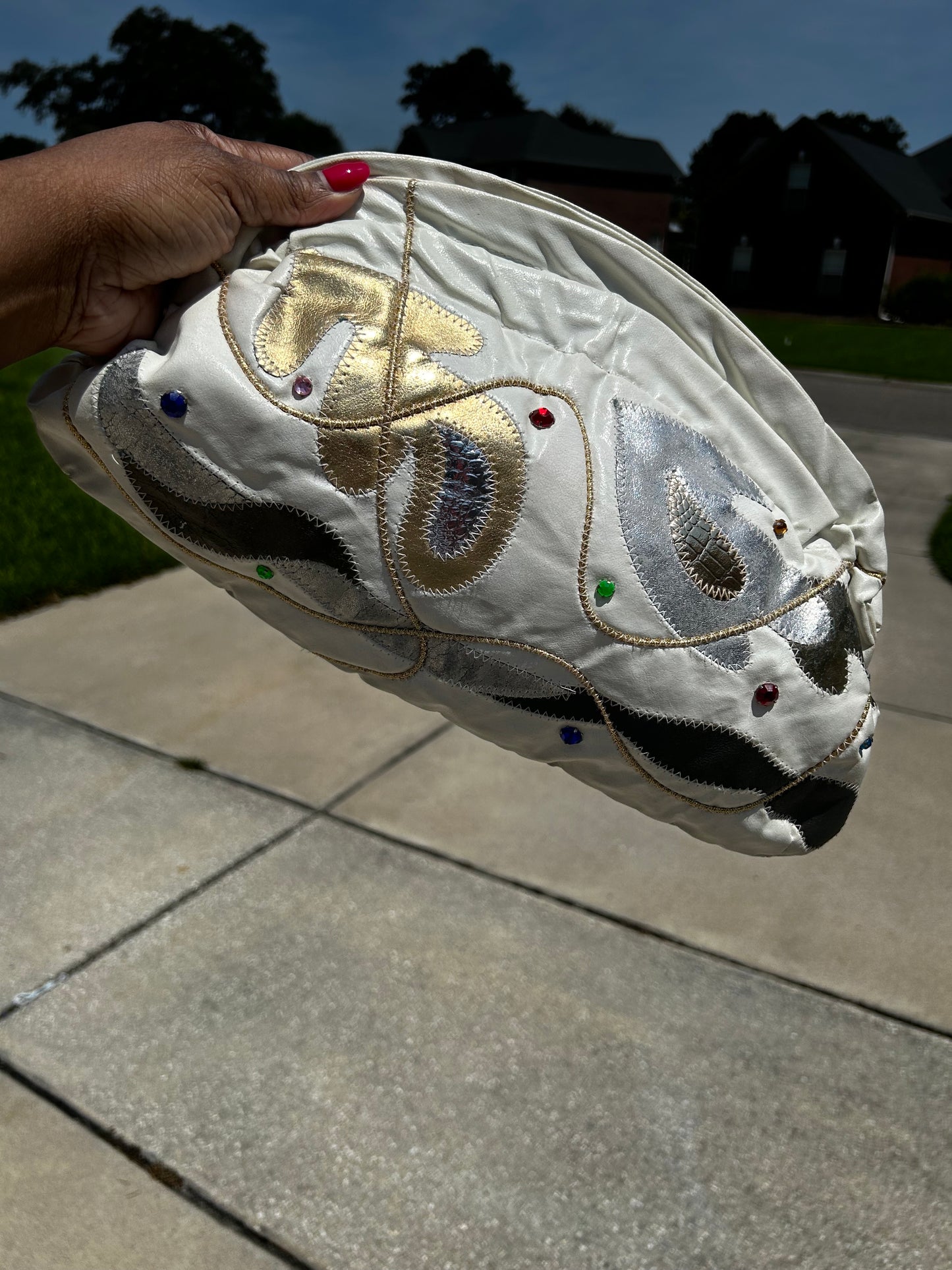 Bejeweled Vintage Clutch with Clam Closure