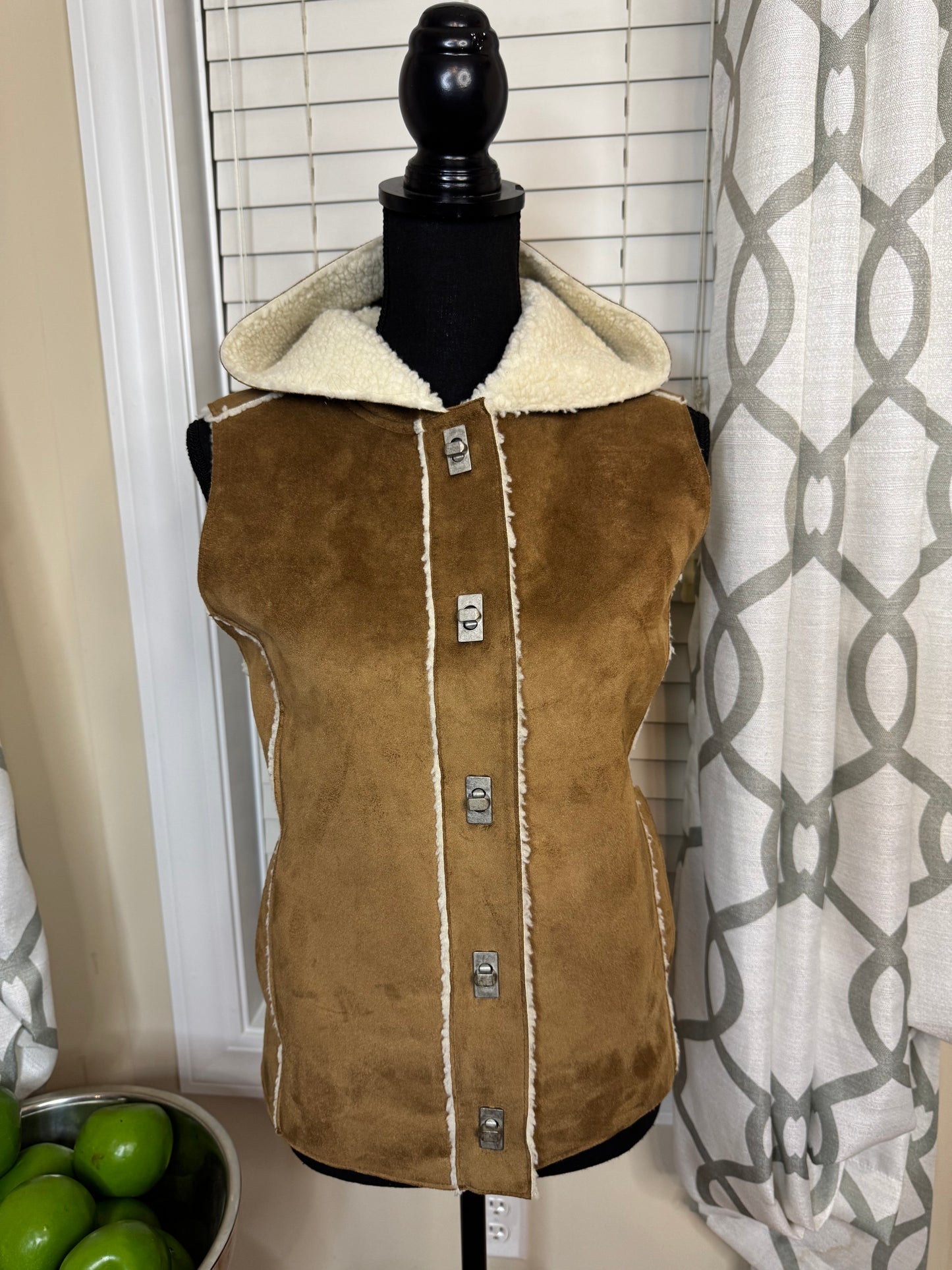 Jones New York Hooded Suede Vest