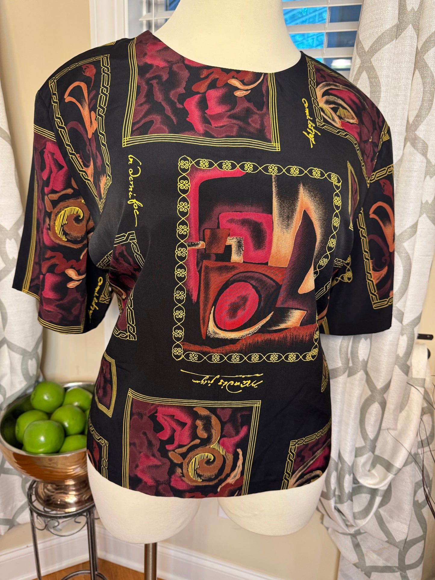Maggie Barnes Vintage Abstract Print Shirt