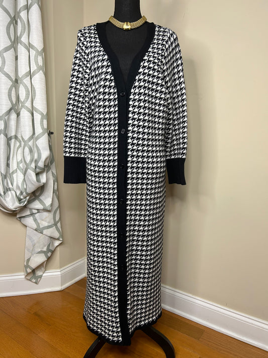 Jessica London Vintage Houndstooth Duster