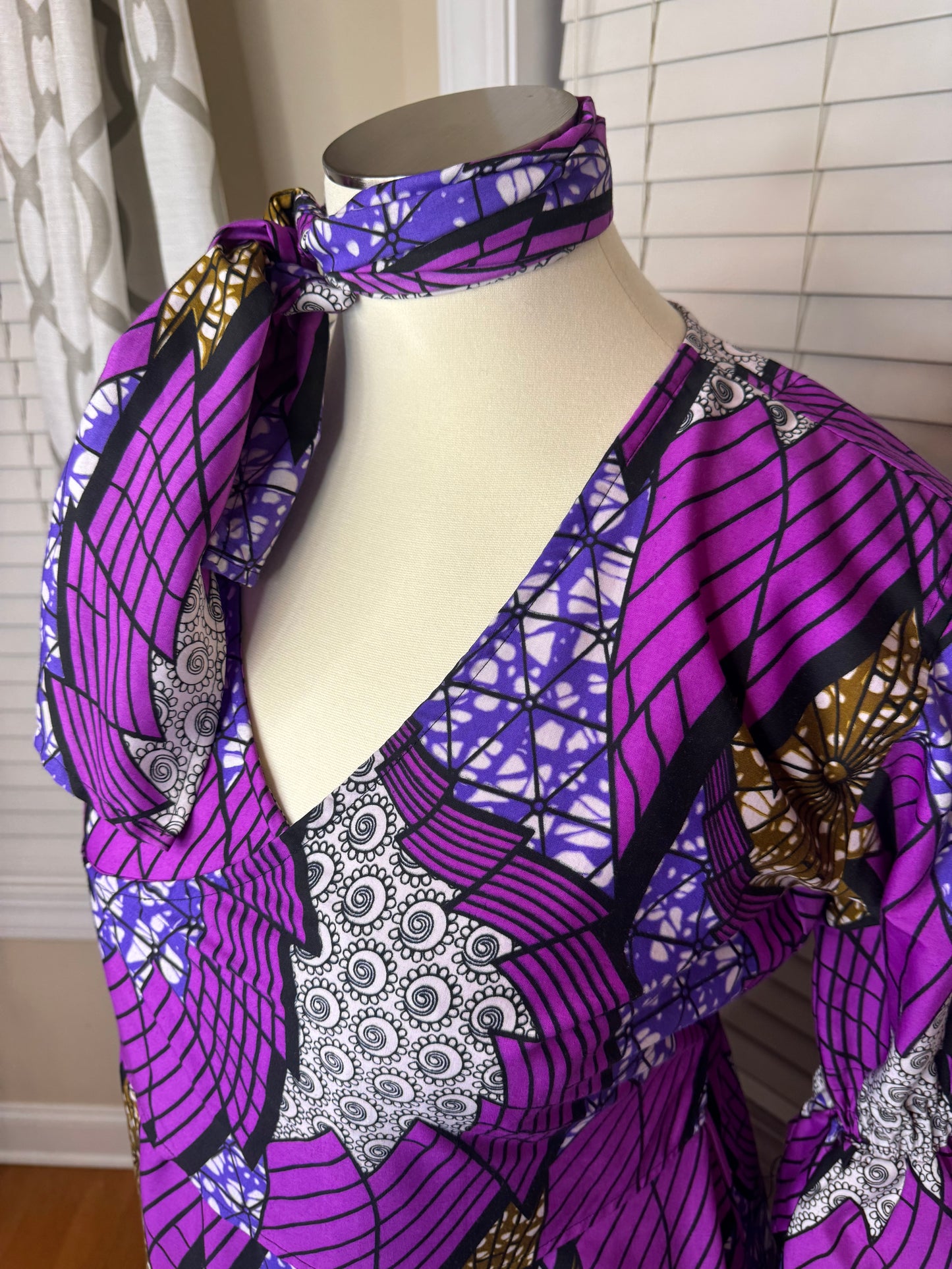 Ethnic Peint Dress with Head-wrap