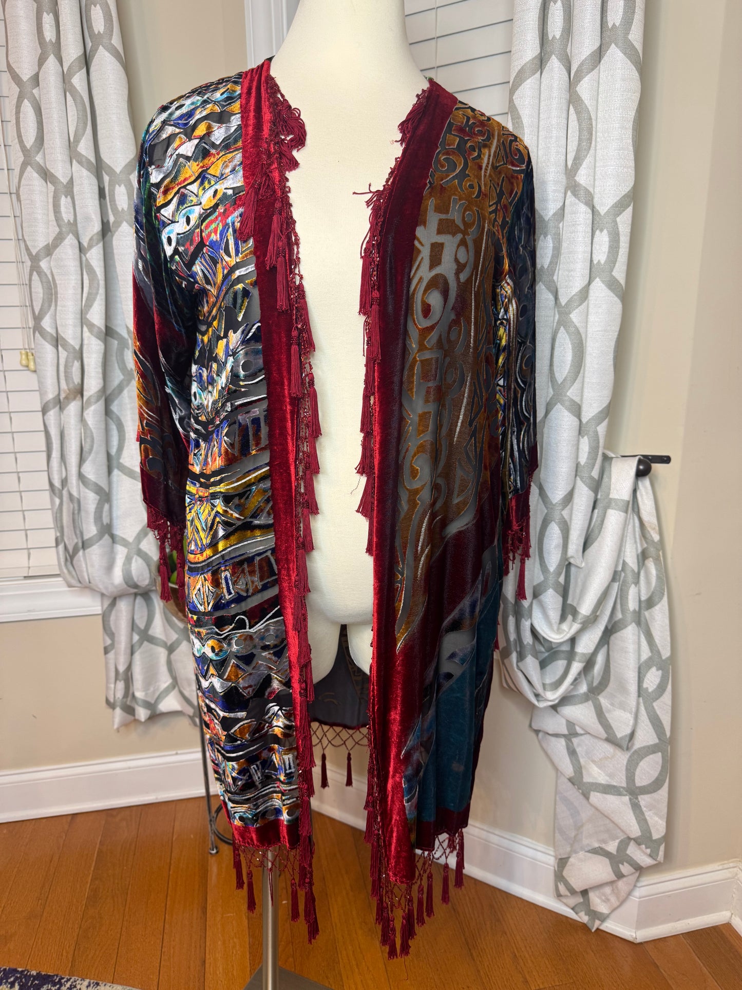 Vintage Chico's “Faces” Open Duster