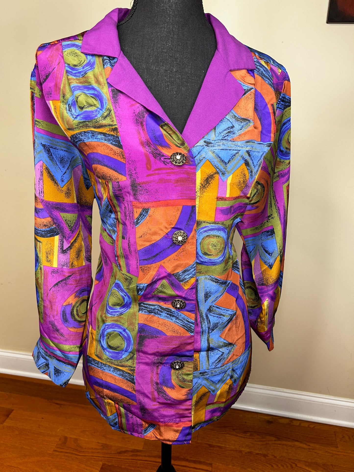 Abstract Purple Print Blazer