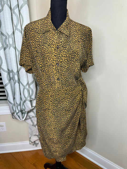 FY2 Vintage Animal Print Wrap Dress