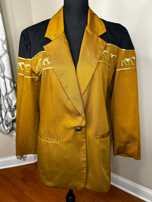 Gold Lioness Embroidered Blazer