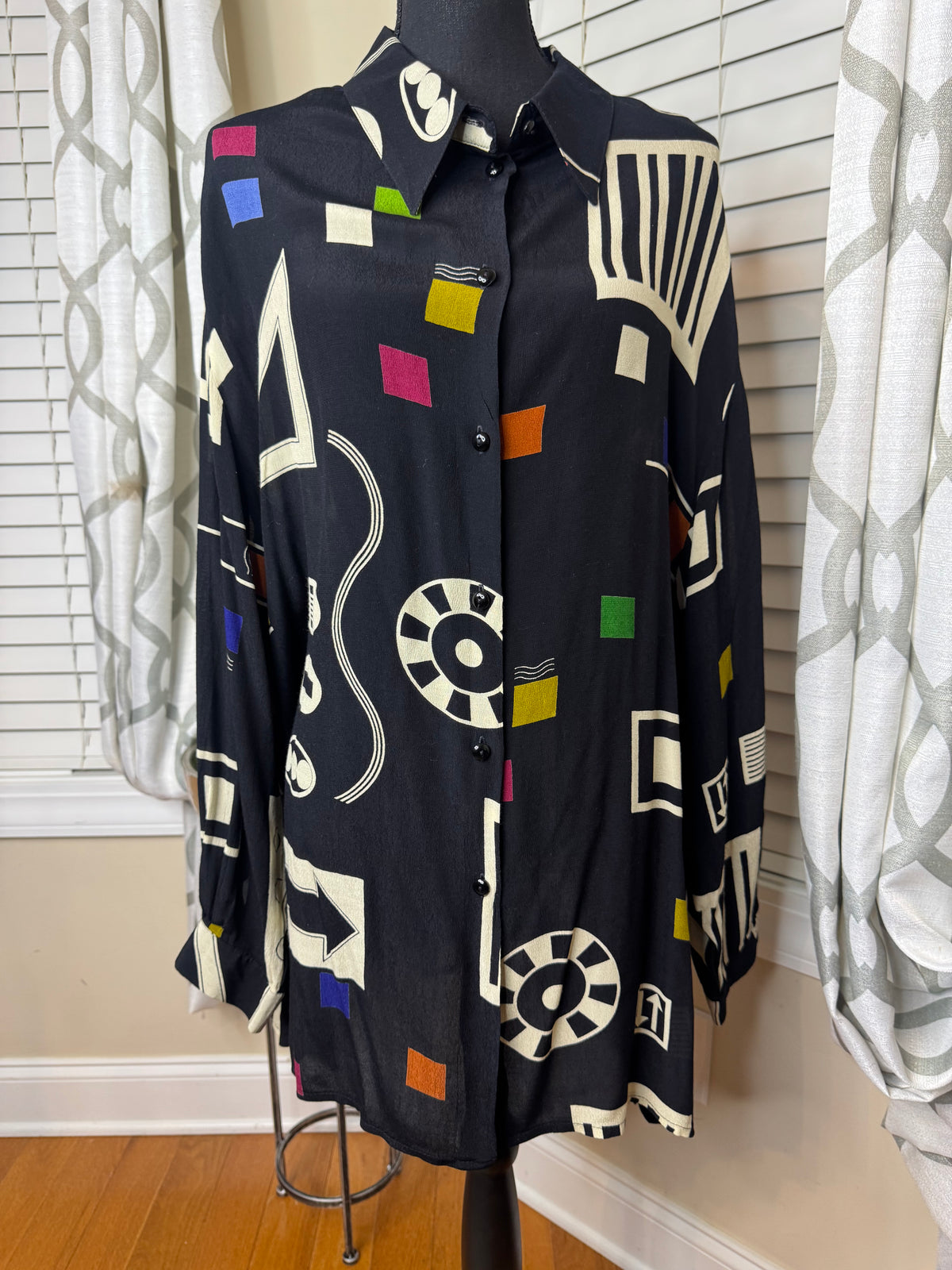 Vintage Abstract Print Shirt