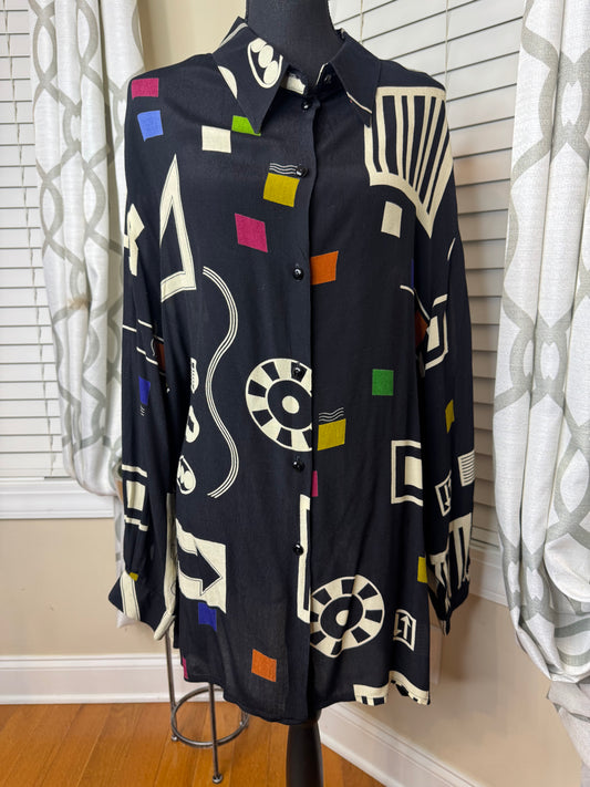 Vintage Abstract Print Shirt