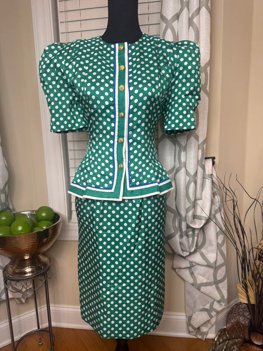 Leslie Fay Vintage 2-Piece Skirt Set