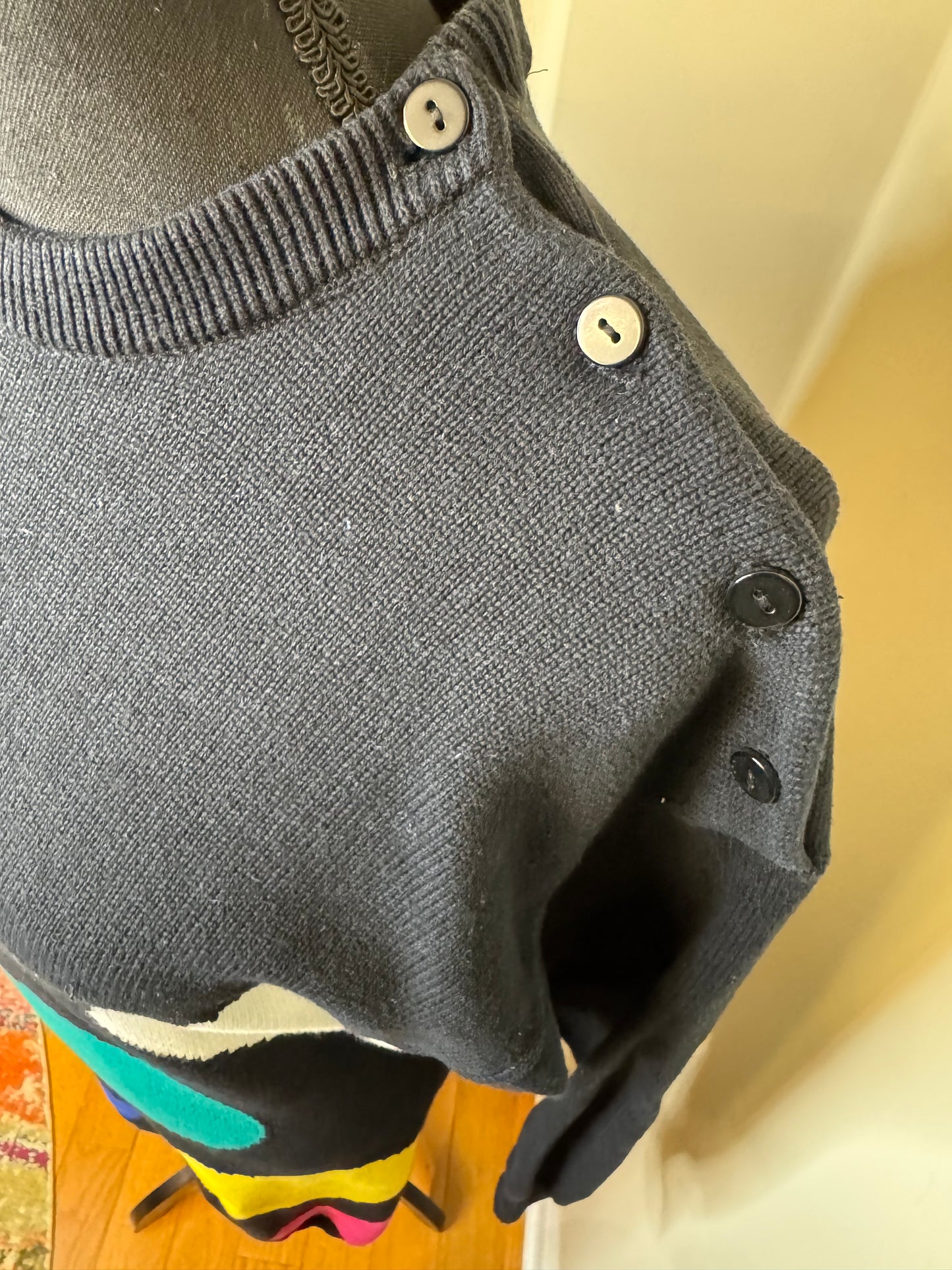 Vtg 80s Leslie Fay Polka Dot Sweater Dress