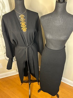 Express 2-Piece Open Duster and High Waist Skirt Set