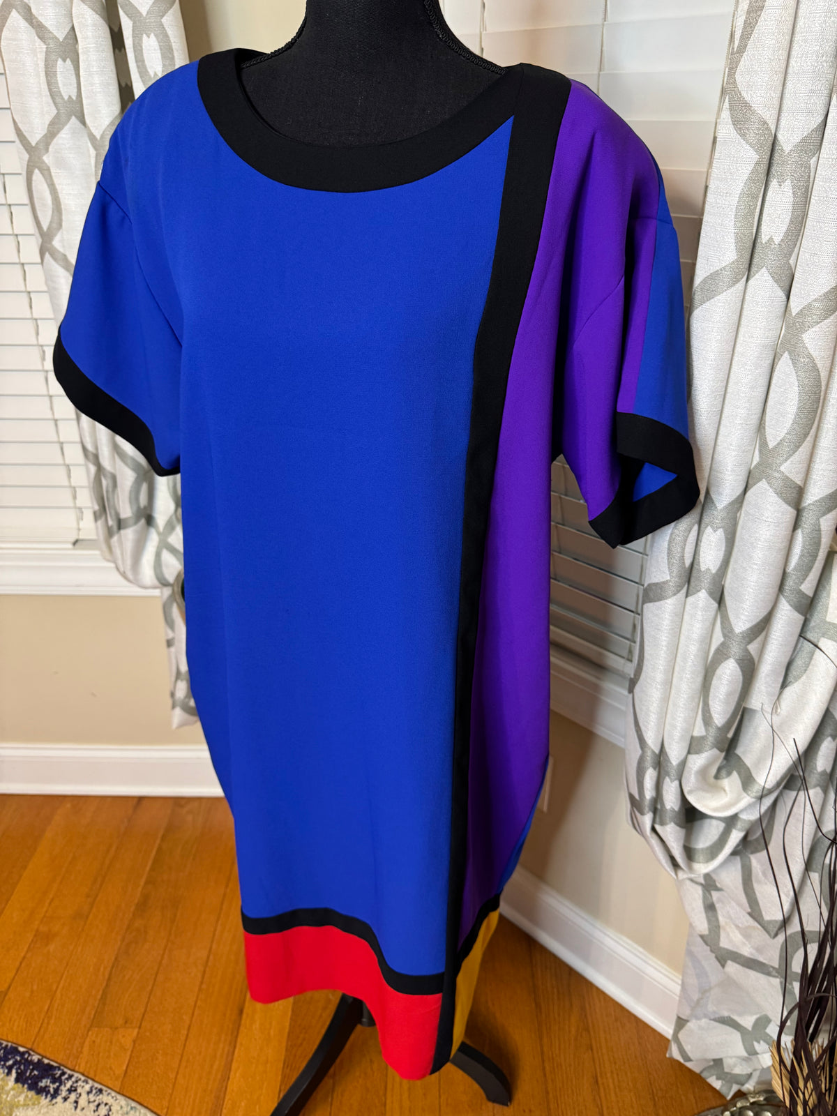 Vtg Pat Argenti Colorblock Dress