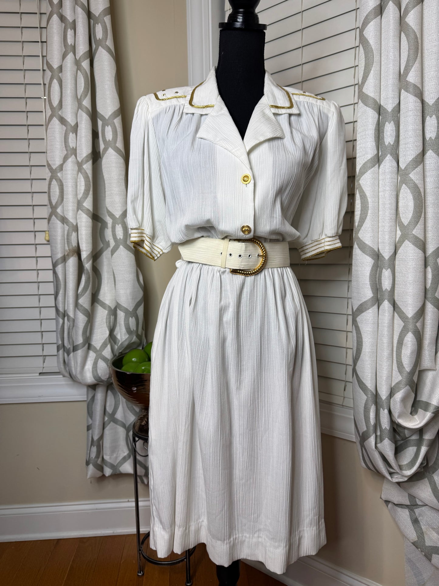 Vintage Popovitch Nautical Themed Dress with Belt