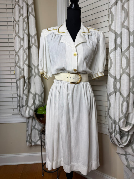 Vintage Popovitch Nautical Themed Dress with Belt