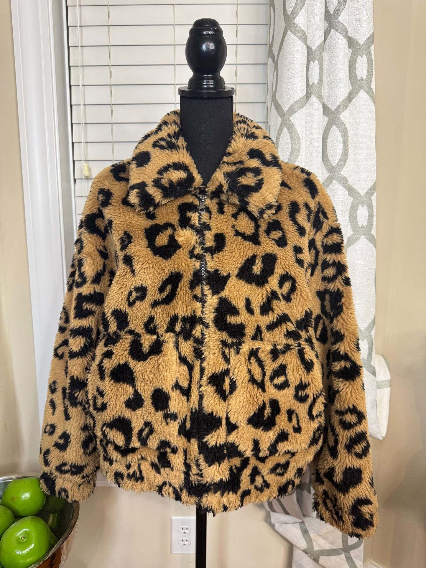 Bagatelle NYC Animal Print Faux Fur Bomber Jacket