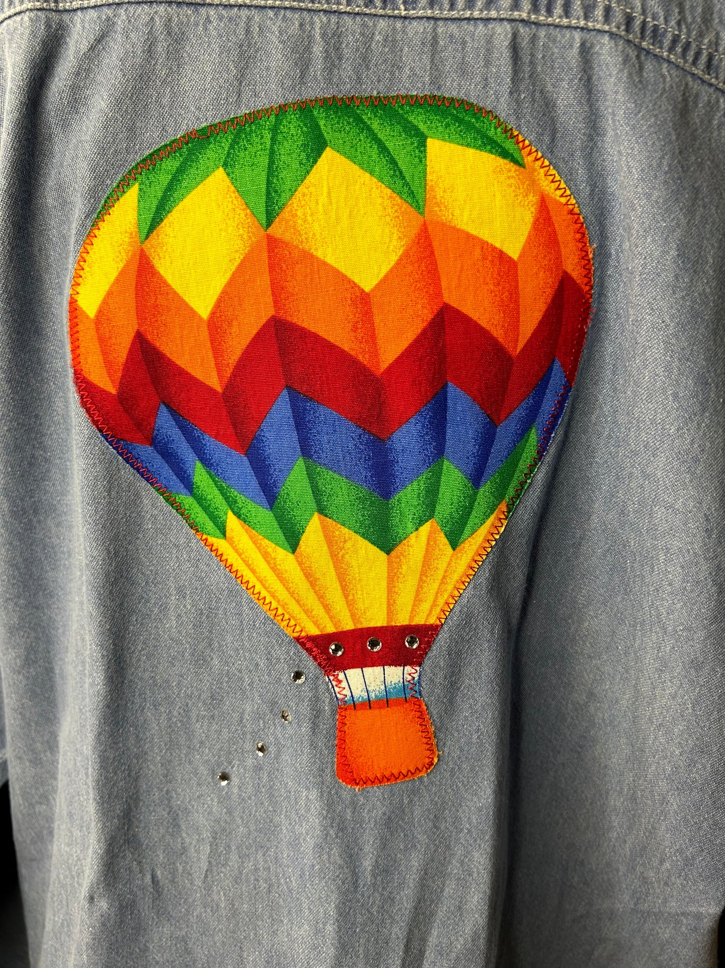 "Hot Air Balloon" Vintage Denim Shirt