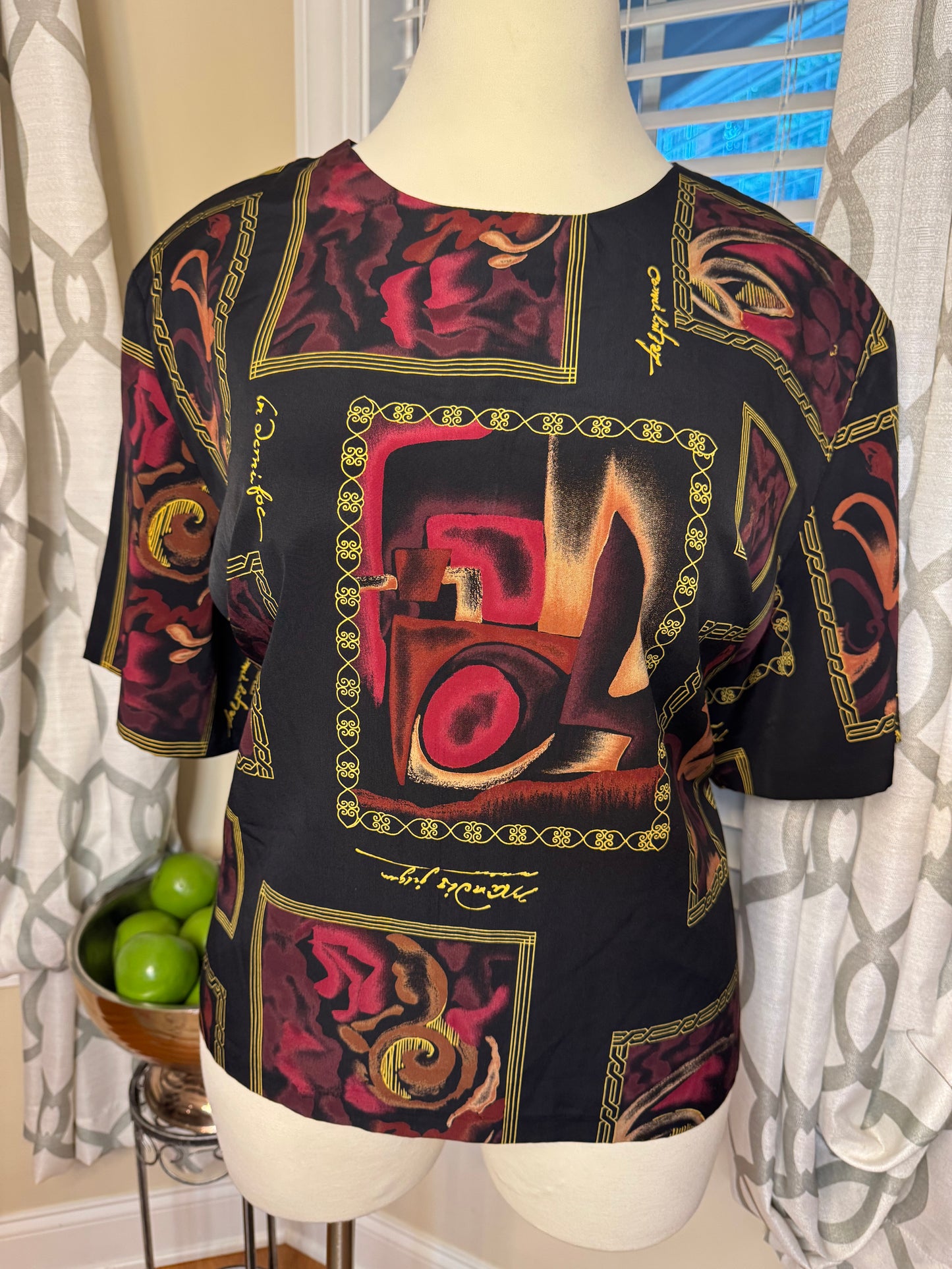 Maggie Barnes Vintage Abstract Print Shirt