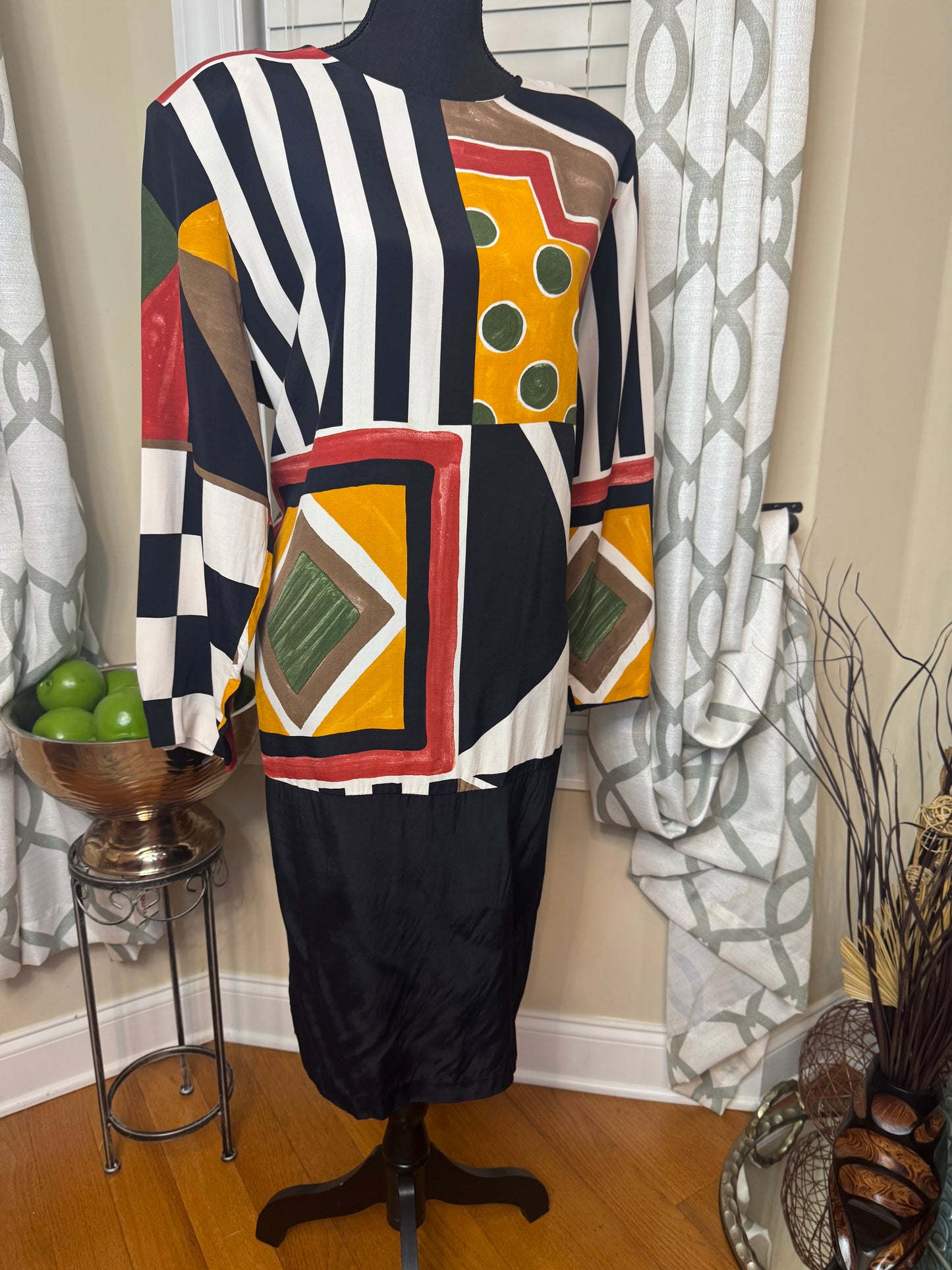 Abstract Print Vintage Dress