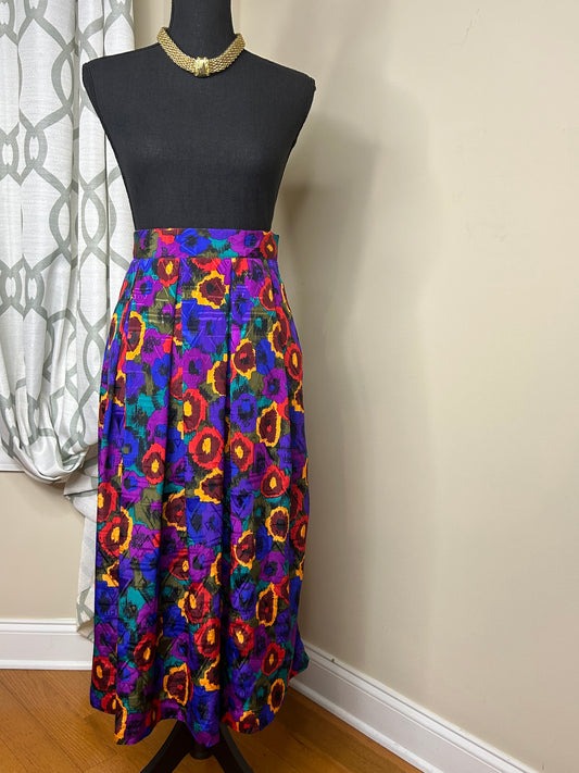 Vivanti Multicolor Color Floral Vintage Skirt