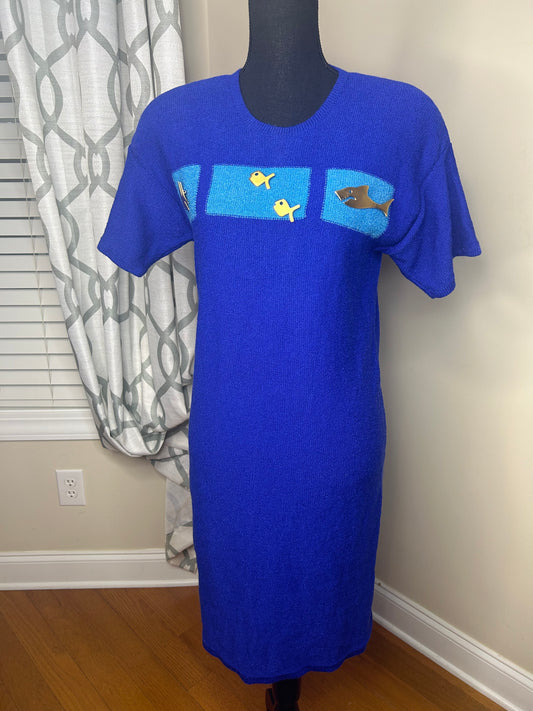 1980s-1990s Steve Fabricant "Shark Attack" Vintage Sweater Dress