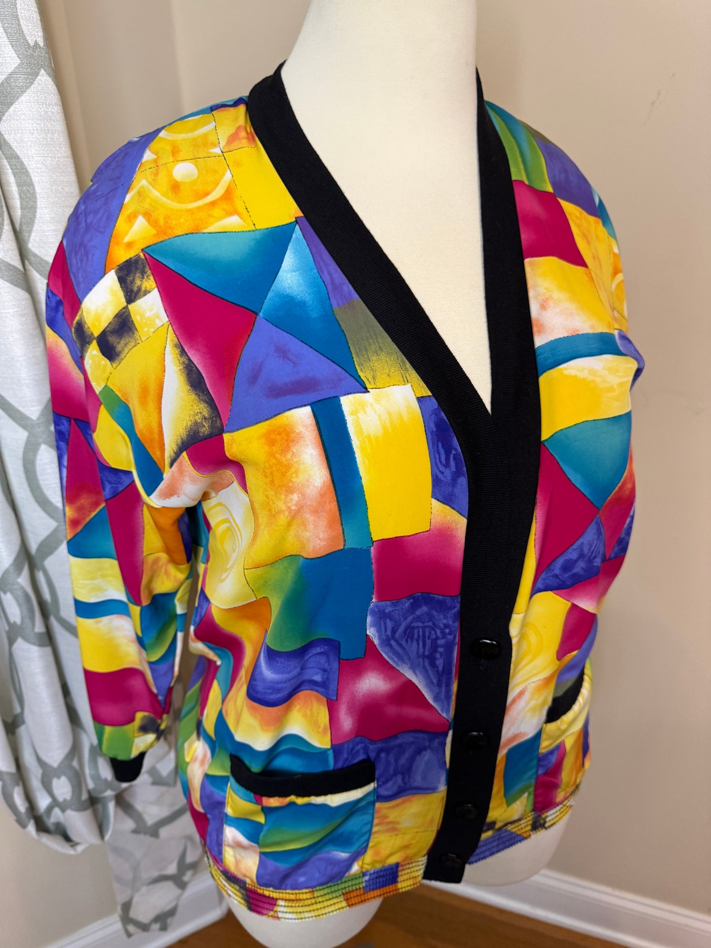 Vintage Peter Popovitch Abstract Print Cardigan