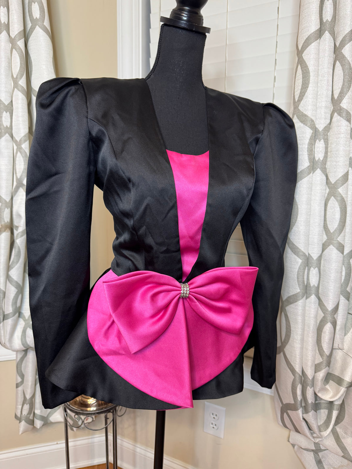 R&K Evening Peplum Blazer with Structured Sleeves