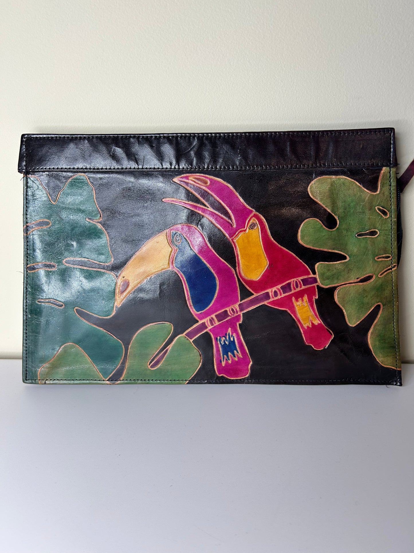 "Toucan' Genuine Leather Clutch