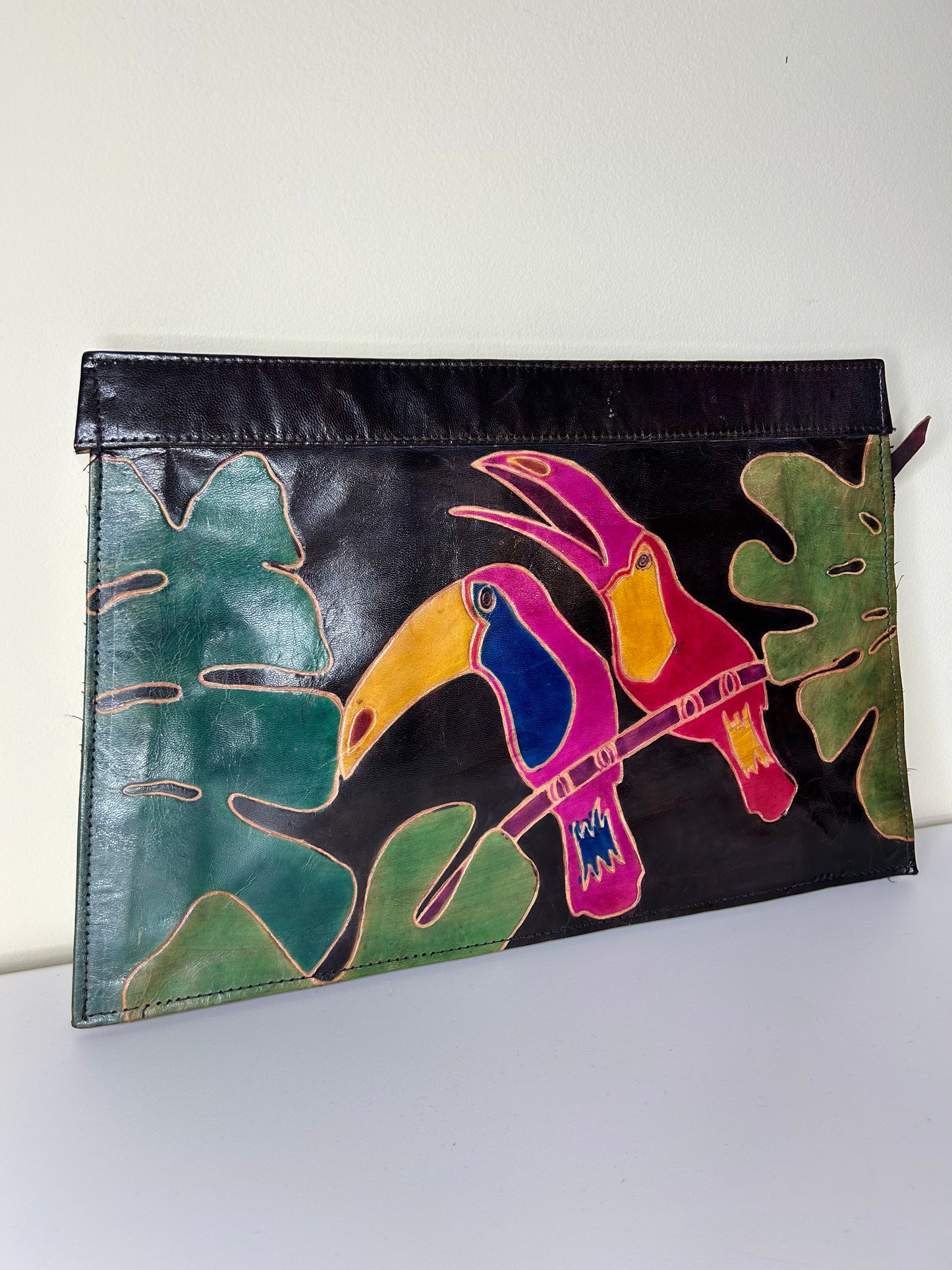 "Toucan' Genuine Leather Clutch