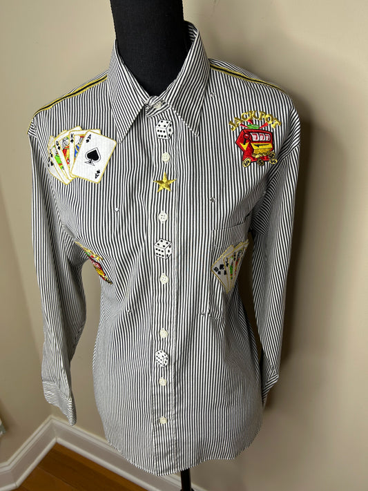 Studz Connection Casino Jeweled and Embroidered Shirt