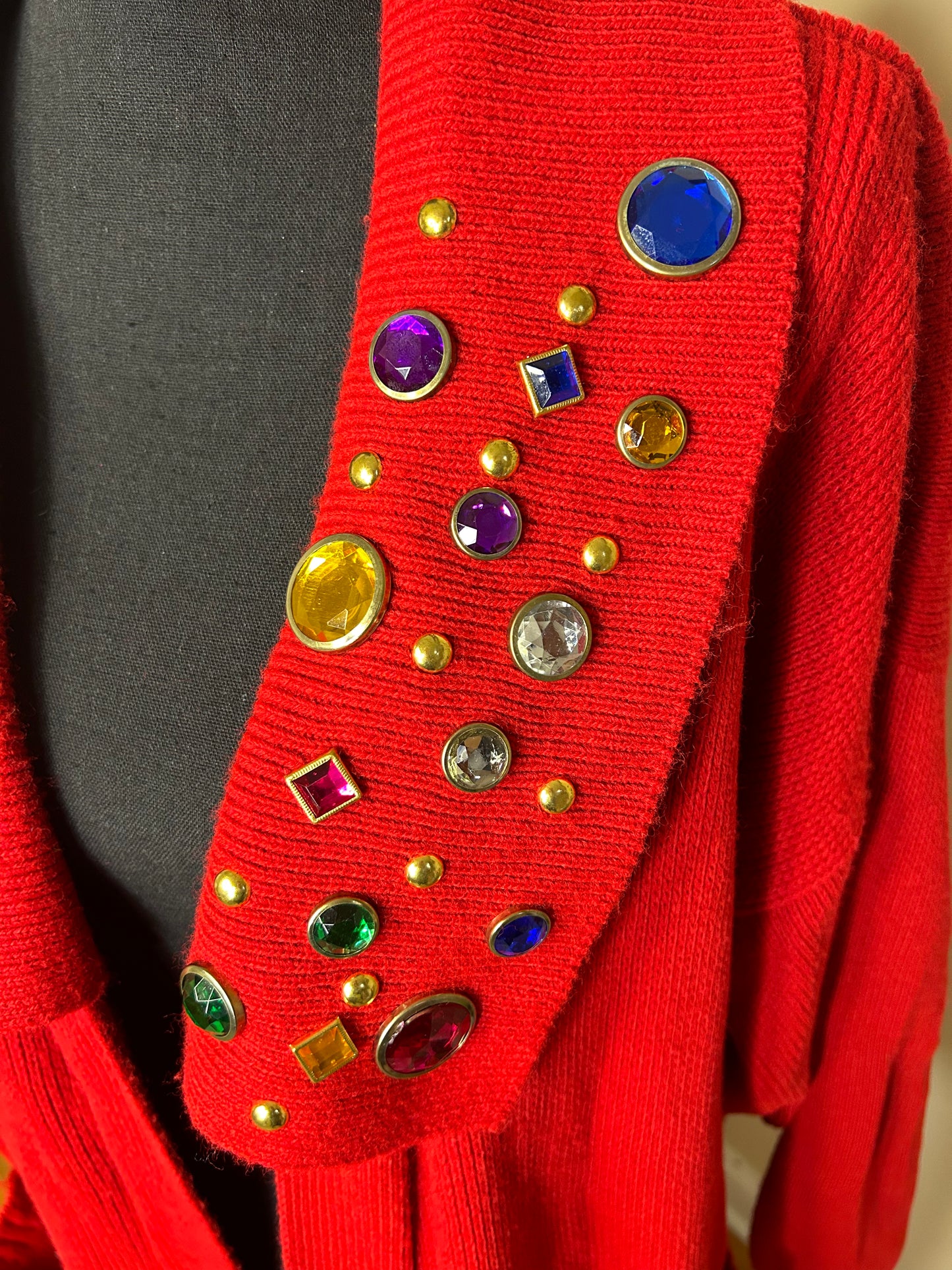 Red Essence Colorful Bejeweled Duster