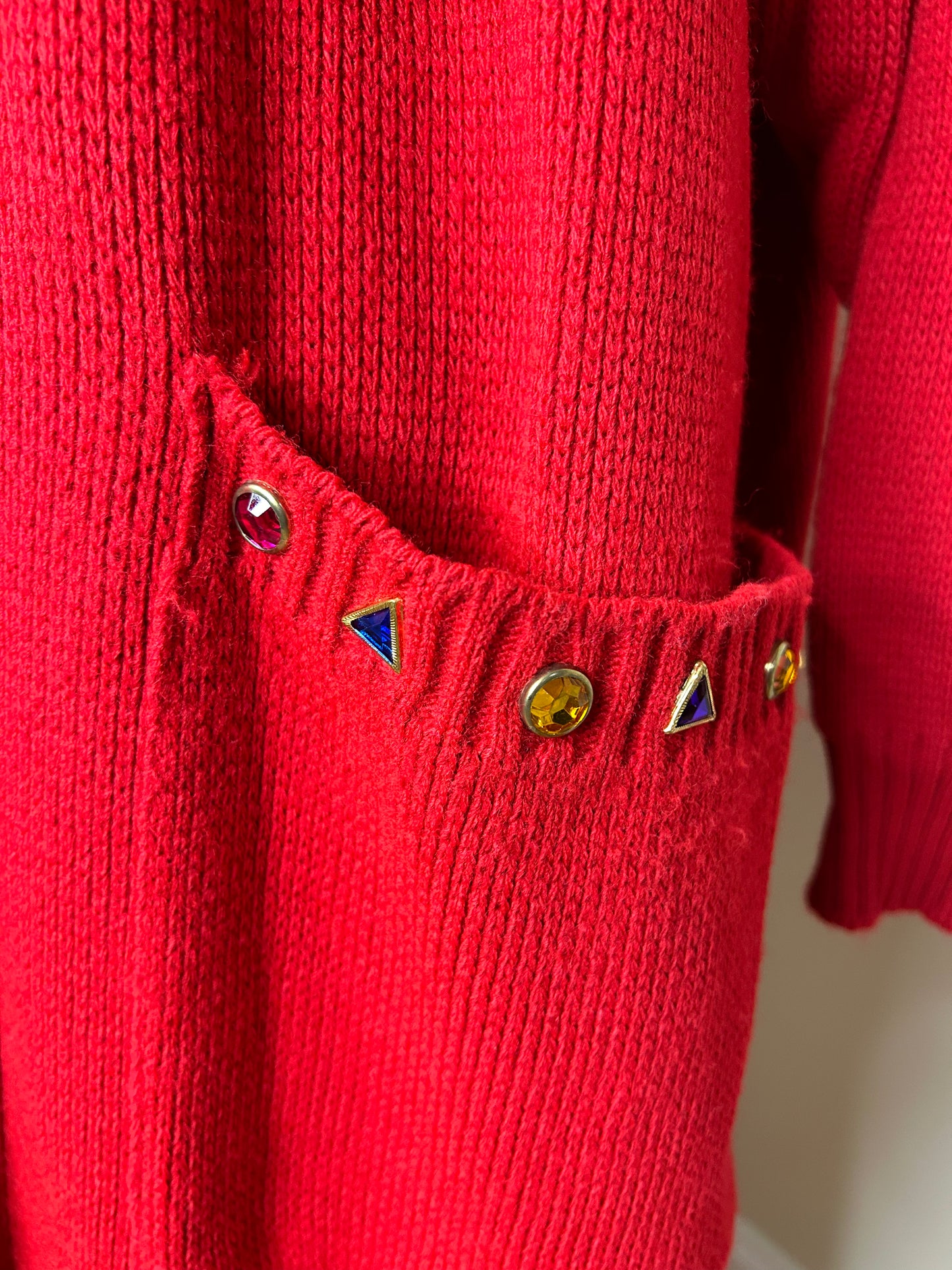 Red Essence Colorful Bejeweled Duster