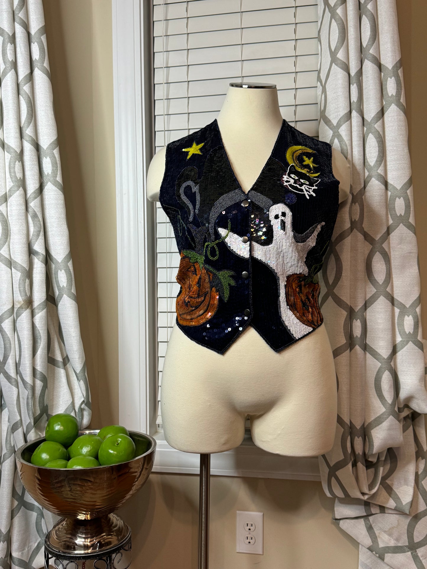 The Quaker Factory Halloween Sequin Vest
