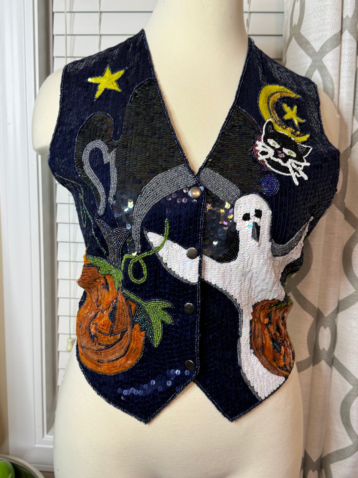 The Quaker Factory Halloween Sequin Vest