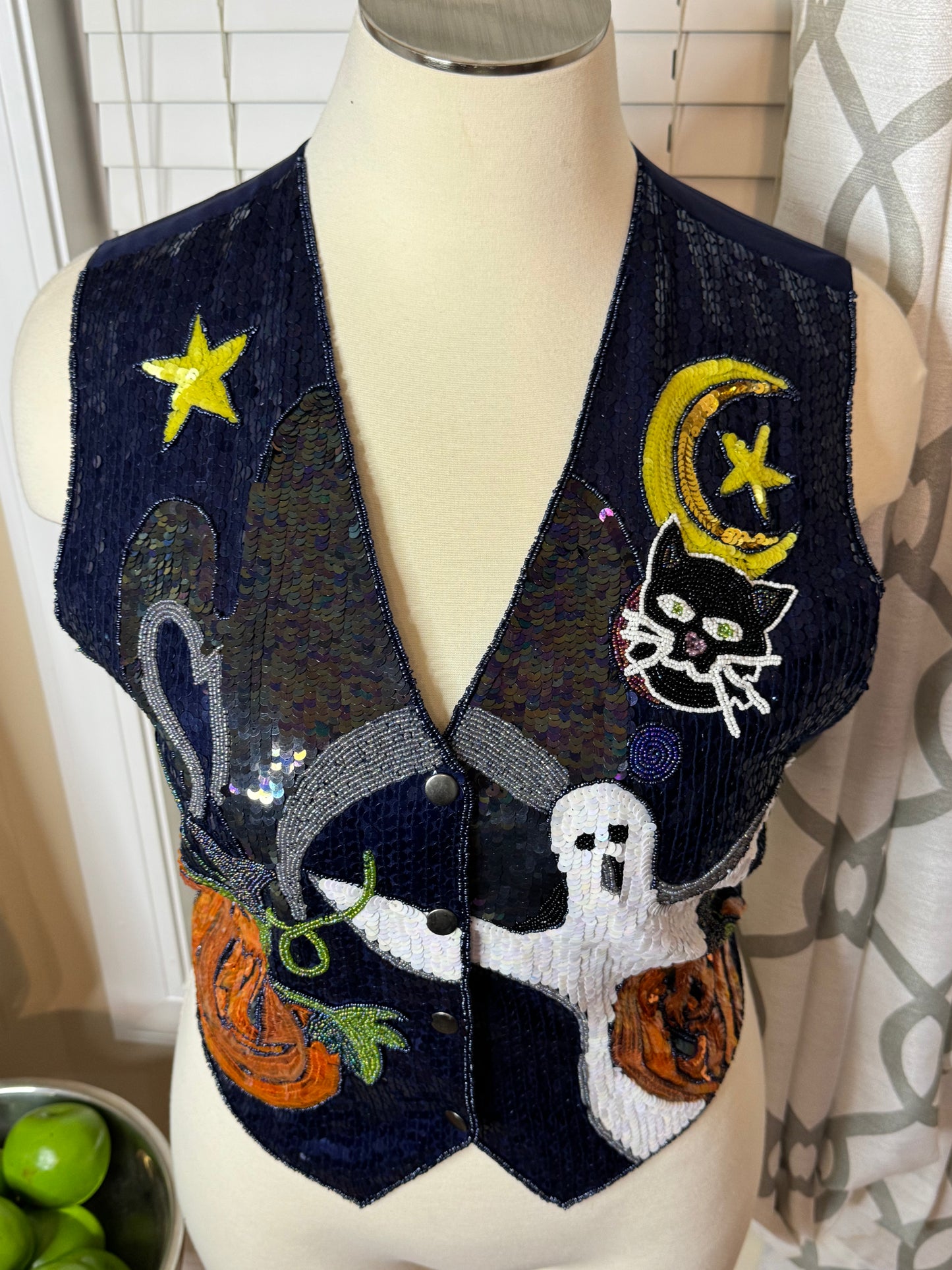The Quaker Factory Halloween Sequin Vest
