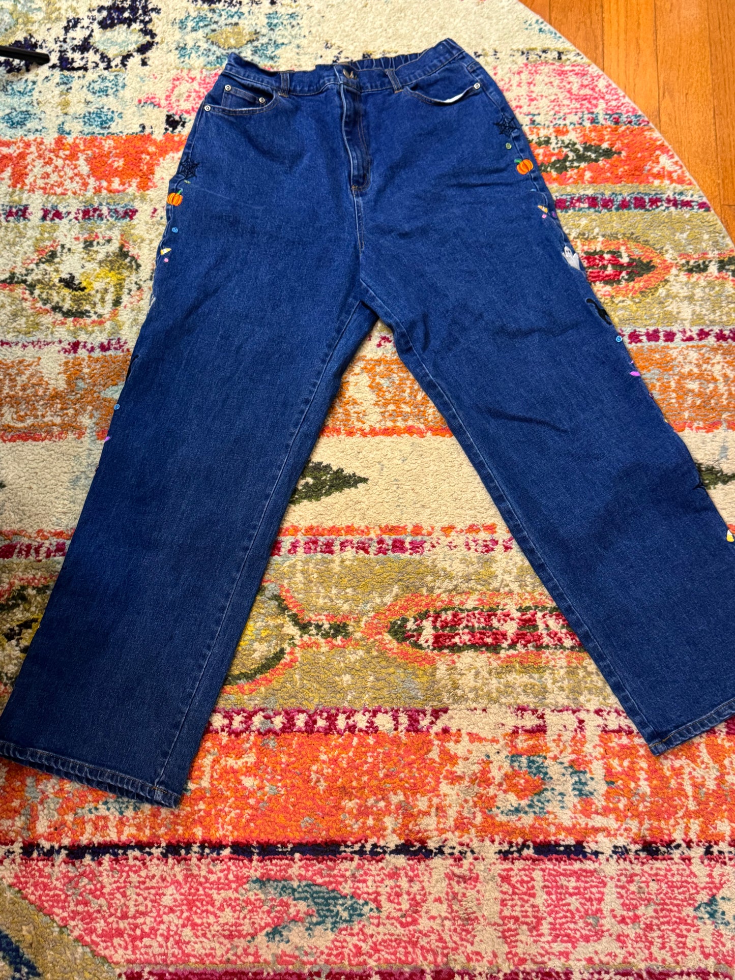 Quaker Factory Embroidered and Beaded Jeans