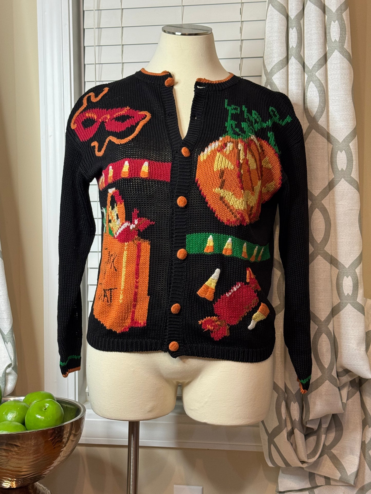 Alexandra Bartlett Halloween Theme Cardigan