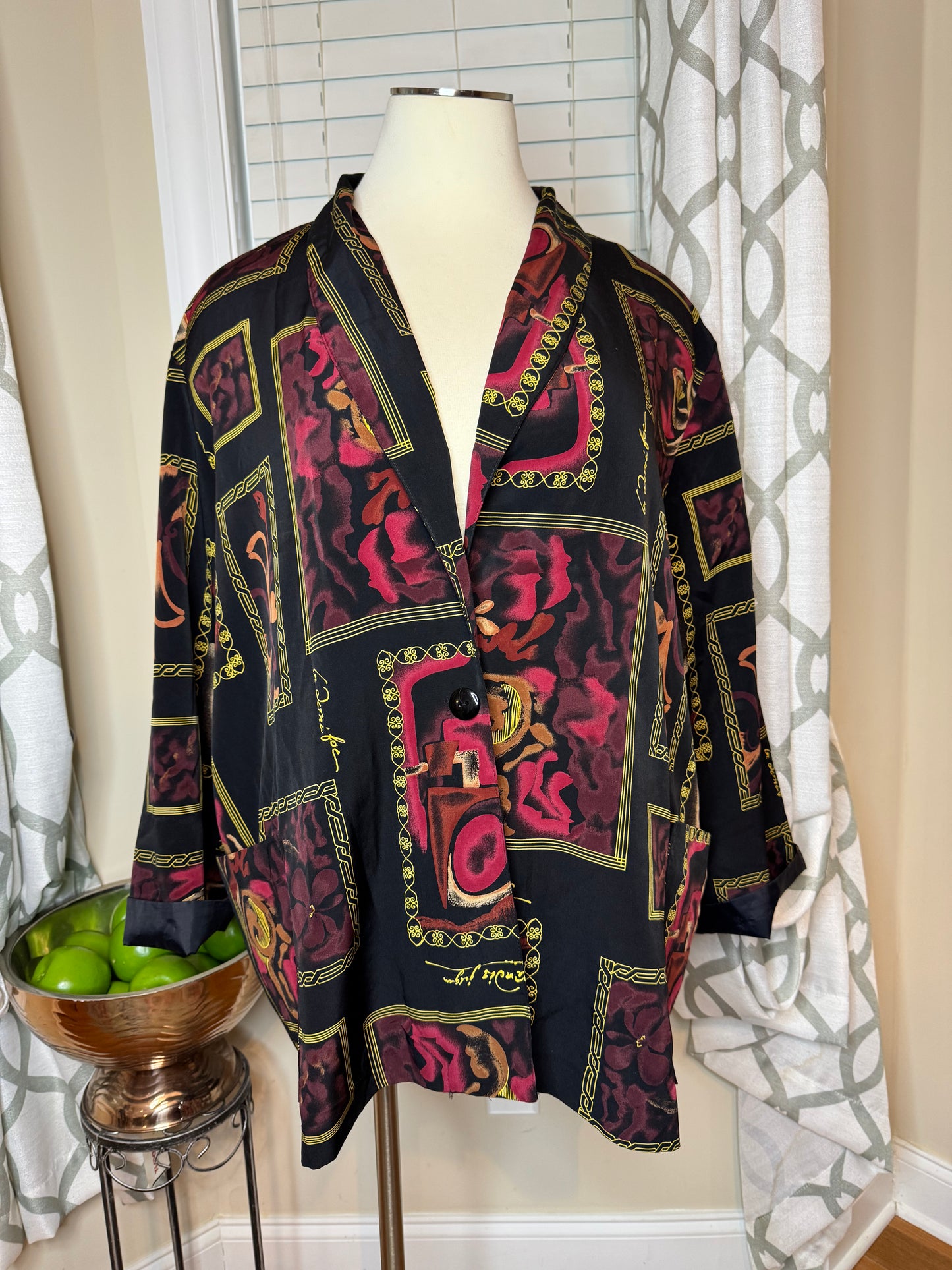 Maggie Barnes Plus Size Abstract Print Blazer￼