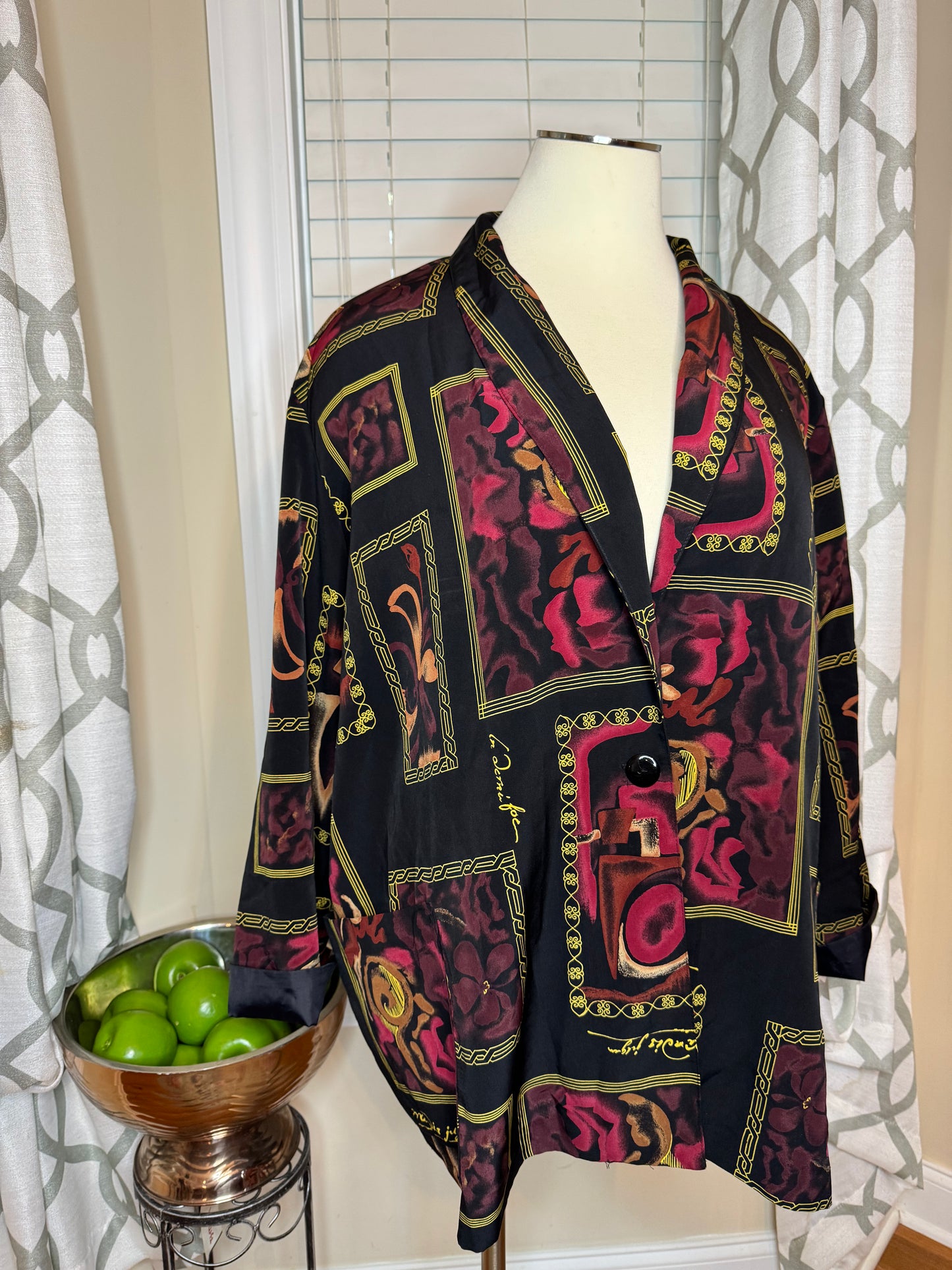 Maggie Barnes Plus Size Abstract Print Blazer￼