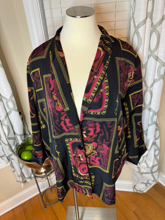 Maggie Barnes Plus Size Abstract Print Blazer￼